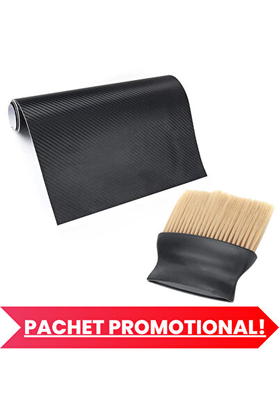 Mercaton Folie autocolantă carbon model 3D 1,27 x 3 m și mâner ergonomic, per...