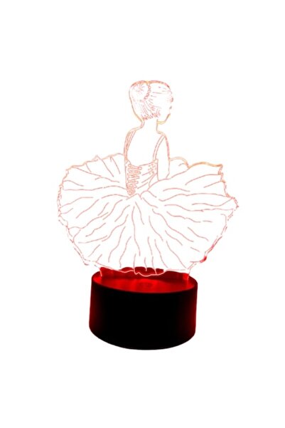 Flo Lampă de noapte cu telecomandă și baterii/USB Model 3D Balerina Multicoloră