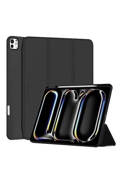Rao Case compatible with iPad Pro 13 2024, Flex Trifold, M42, TPU, Pitch Black