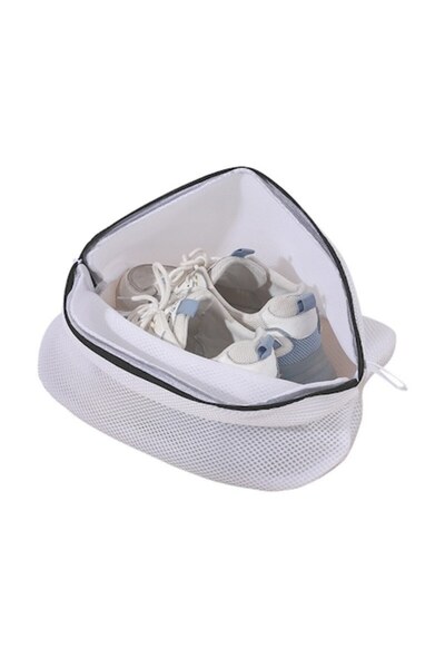Flo Sac pentru spălat și uscat încălțăminte, compatibil cu mașina de spălat, material durabil, 42 x 24 x 24 cm, alb