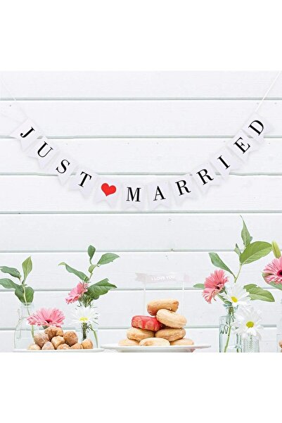 Meowoo wedding banner and 10 balloons set, paper/latex, white, 30 cm