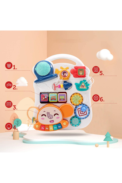 İSP 5 in 1 Interactive Baby Walker, "LikeSmart Elephant Stroller PLUS" with Removable Interactive Table,