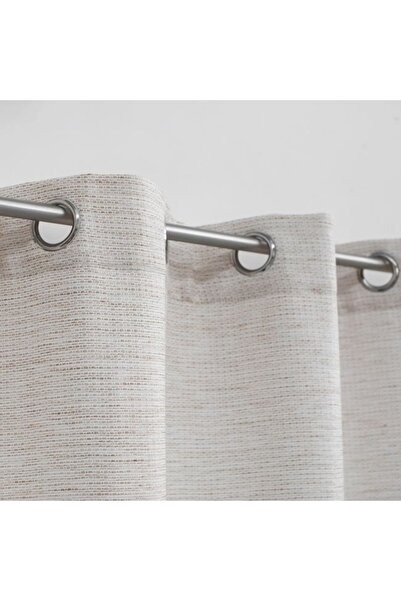 OEM Decorative Curtain Ecru with Beige Thread & Rings 140x260cm