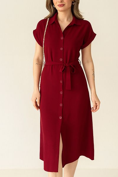 MILANOFOX Women's Button-Down Midi-Length Linen Dress – Belted, Casual and Stylish Summer Dress