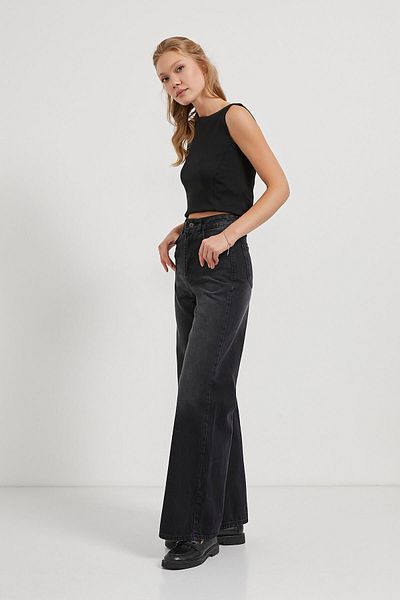 Arma Life Armalife 2403 High Waist Wide Leg Denim Women's Trousers