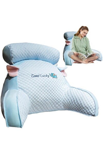 Flo Pernă multifuncțională, spătar pentru pat, suport lombar, dimensiune medie, 60 x 40 cm, pluș, model elefant D