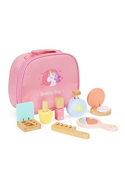 İSP Set de Make-Up din lemn "LikeSmart Unicorn Beauty Bag" cu diverse accesorii, include Geanta Depozita