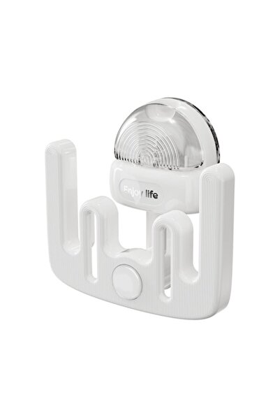 Flo Стенен държач за обувки без перфорация, с лепило, 11.6x11x4.8 см, бял