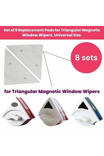 Mercaton Set of 8 Magnetic Wiper Refills Triangular Universal Size