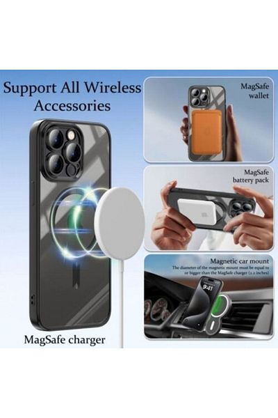 Mercaton Protective Case and Screen Protector for iPhone 16 Pro Max, TPU, Camera Protection, MagSafe, Anti-Sl