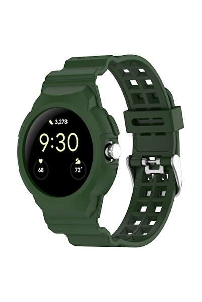 SOL Watch Strap for Google Pixel Watch/Watch 2/Watch 3 41mm, Protect, L46, Silicone, Green Forest