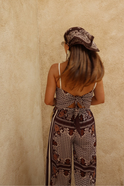 My Blog Brown Bunbury Blouse Trousers Suit - 907247