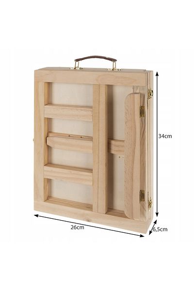 LikeSmart Set pentru pictura din lemn "Likesmart Painting Suitcase", 46 piese, Valiza cu Sevalet, 9 pensule, c