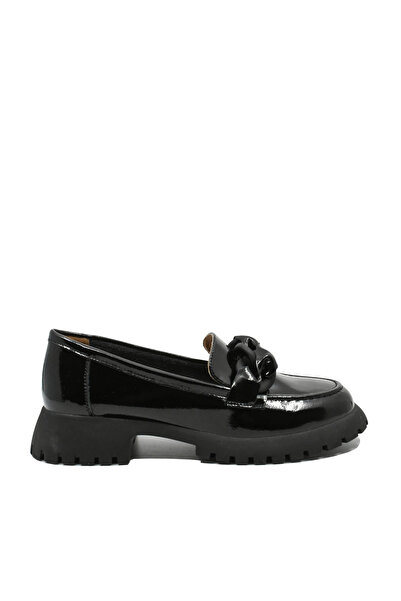 PASS Collection Pass Collection women's black patent platform loafers
