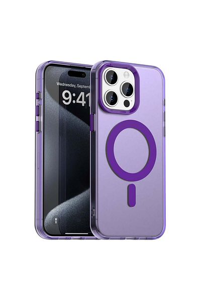 SKYDDAR INNOVATION Case for iPhone 15 Pro, CandyCase, Magsafe, sticker set, Purple