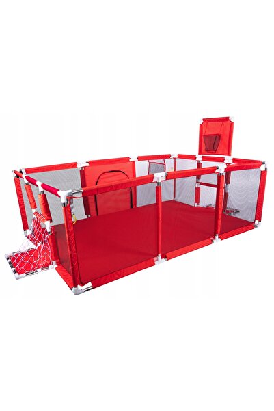 SERSIMO XXL playpen for children or babies, textile material, red, 230x122x62cm