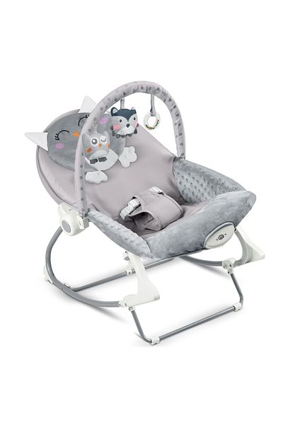 İSP Balansoar si scaun 3 in 1 pentru bebelusi si copii "ISP Bufnita Somnoroasa" 0-18kg, cu vibratii calm