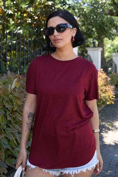 InStyle Απλό Basic T-Shirt Κόκκινο