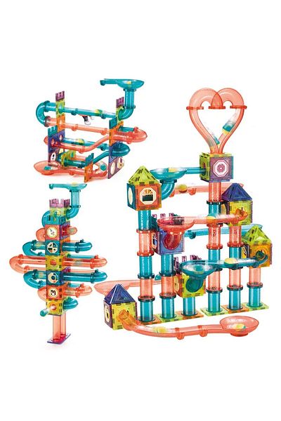 LikeSmart Set Educativ si Creativ Magnetic cu 262 Piese, Traseu Bile, "LikeSmart Magic Magnetic Blocks", Numer