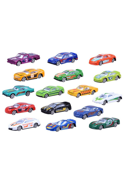 İSP "Likesmart Alloy Race Cars" metal and plastic alloy car set, 16 cars, Multicolor