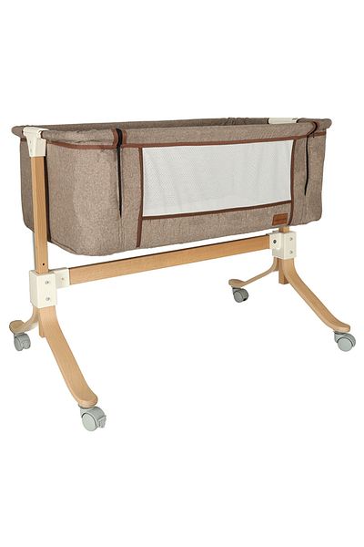 LikeSmart Patut din lemn pliabil pentru Nou Nascuti 2 in 1 "Baby Crib", Fara Margini Ascutite, Salte