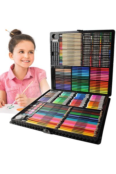 İSP Set pentru desen si pictura "Likesmart Painting Set 8643", 288 piese, creioane, carioci, acuarel