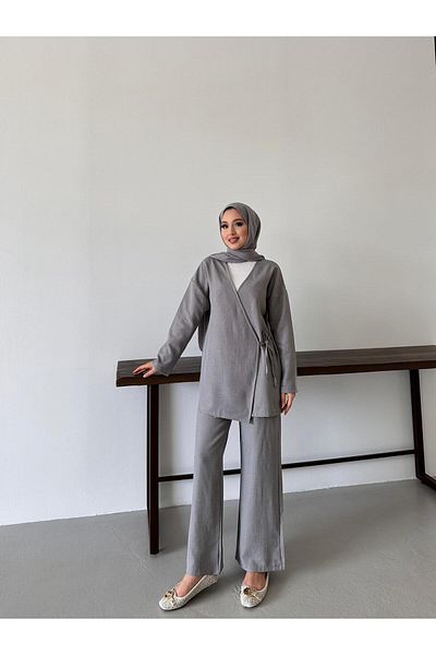 only moon ÎMÂRIRE FEMEI, guler dublu, costum oversize, pantaloni tunică, costum 2 piese