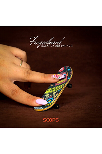 Esginler Design Ahşap Çocuk Fingerboard – Renkli “Monster” Canavar Desenli Mi...