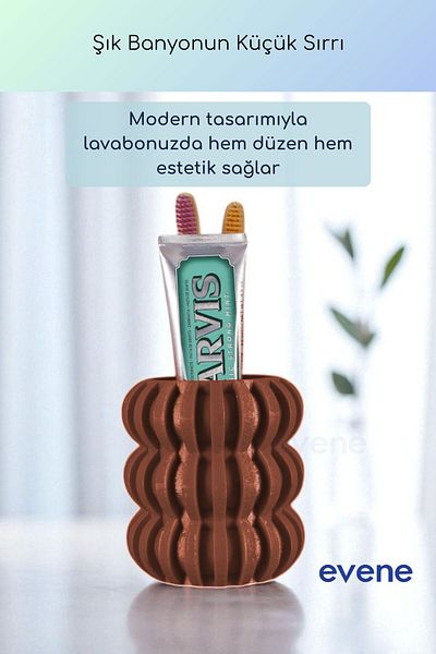 Evene Θήκη οδοντόβουρτσας Βάση οδοντόβουρτσας Βάση οδοντόβουρτσας Σκούρο καφέ Χρώμα Μοντέλο 75