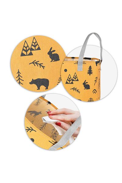 OEM Cos pentru Depozitare Jucarii, Forrest Animals, cu Manere, din Material de Calitate si Durabil, Capa
