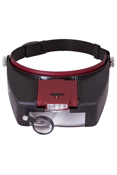 Dalip Baby Magnifying Glasses with 2 LEDs, 1.5-10x, Adjustable Strap, Black/Red