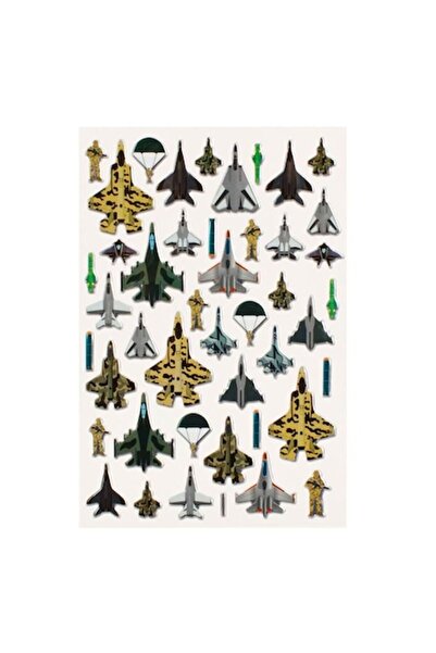 dalip Set stickers and decals with fighter planes, 45 pieces, Multicolor