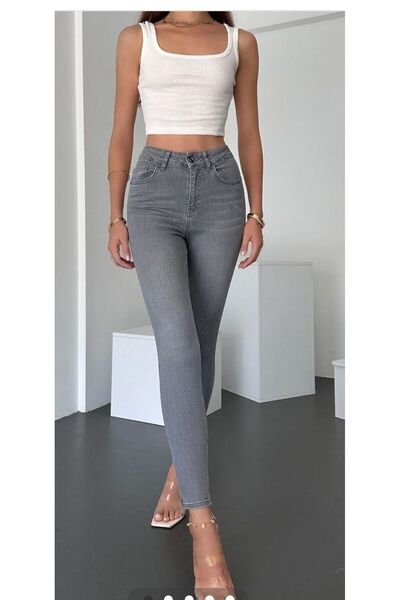 OurStyles AURA>>>ΓΥΝΑΙΚΕΙΑ ΨΗΛΟΜΕΓΑΛΗ ΛΙΚΡΑ S.K.I.N.N.Y ΤΖΙΝ (ΣΤΡΟΥΜΕΝΟ ΠΟΔΙ) ΝΕΑ ΣΕΖΟΝ