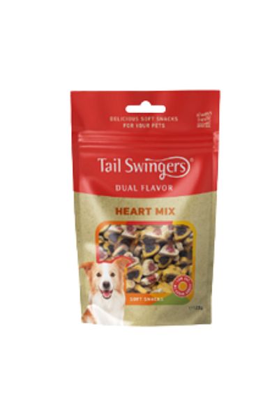 Tail Swingers Recompense caini, tablete, gustari moi, inima cu 2 arome de carne, miel si cerb, 125g