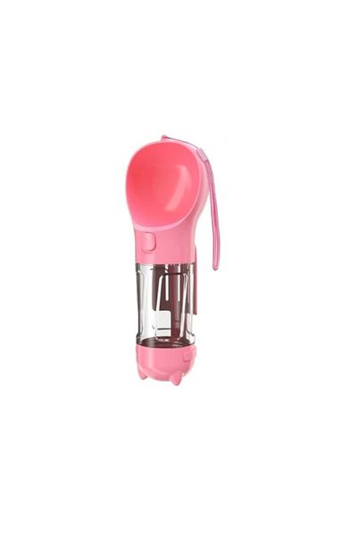 dalip Water or Food Container with Trash Bags for Cats and Dogs, 9.5x9.5x26.5cm, Plastic, Pink