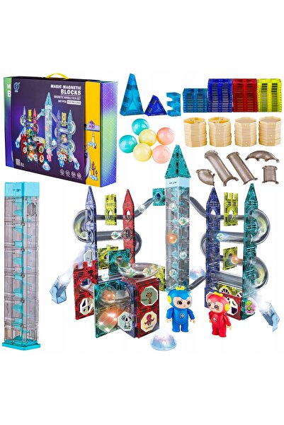 LikeSmart Educational and Creative Magnetic Luminous Set, with 167 Pieces, Ball Track, "LikeSmart Light Magic Magnetic"