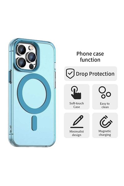 SKYDDAR INNOVATION Case for iPhone 14 Pro, CandyCase, Magsafe, sticker set, Blue