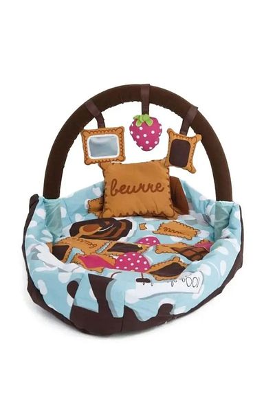 İSP Patut portabil 2 in 1 "Likesmart Portable Baby Bed", Centru de activitati, Compact, Saltea, Alba