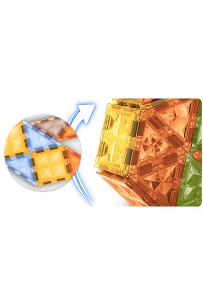 LikeSmart Set Educativ si Creativ Magnetic, cu 100 Piese, "LikeSmart Magic Magnetic Blocks", Numeroase Posibil