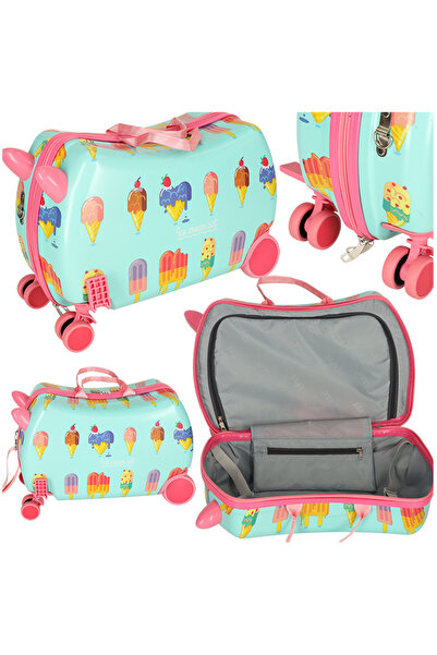 LikeSmart Troler Ride-On pentru copii "LikeSmart Ice Cream Trolley", 4 roti, Curea transport, Suport Picioare,