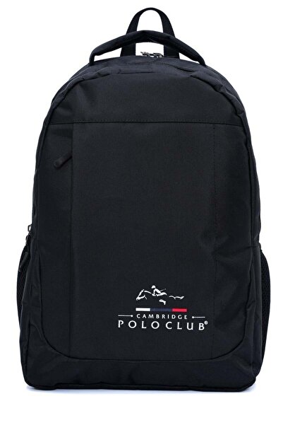 Cambridge Polo Club Unisex Çok Gözlü Sırt Çantası - Okul Çantası Siyah