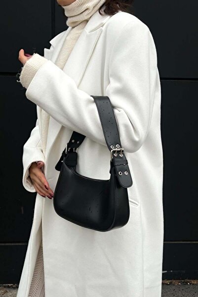 KISCHE Oval Black Baguette Bag