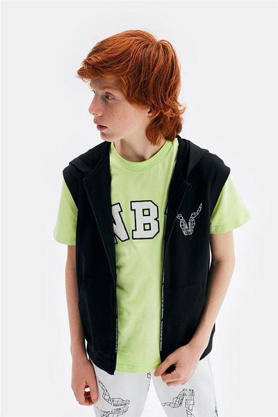 Nebbati Boy Black Tracksuit Top