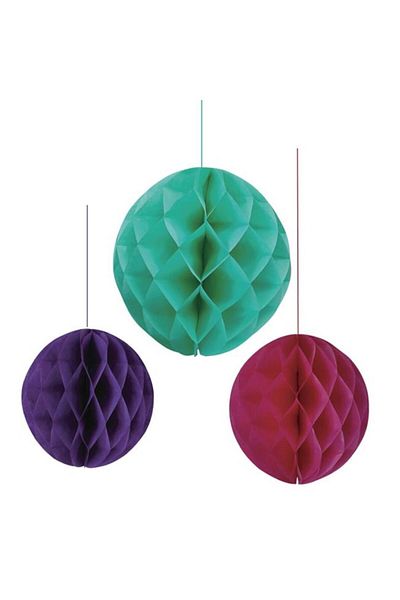 Jumbo Sfere Decorative Suspendabile de Petrecere, Multicolor, diametru 15-20-30cm, 3 buc