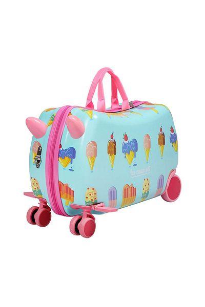 LikeSmart Ride-On Trolley for Children "LikeSmart Ice Cream Trolley", 4 Wheels, Carrying Strap, Footrest,