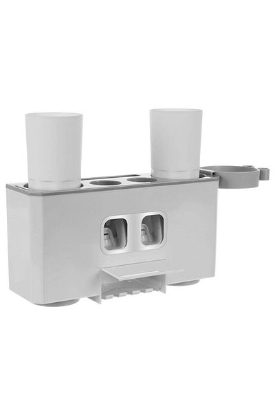 LikeSmart Dispenser pentru 2 Paste de Dinti, 4 pahare, Suport Magnetic