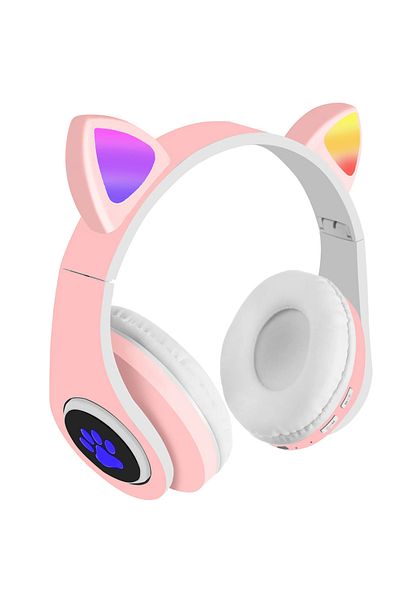 İSP "Likesmart Cat Ears" Bluetooth headphones, with RGB LED lights, built-in microphone, foldable, cable
