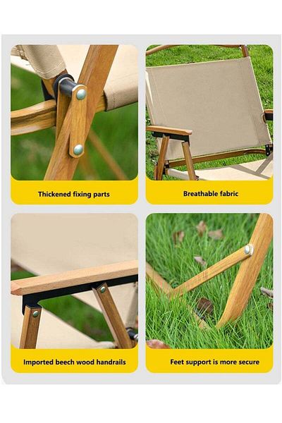 COOYA Lightweight Camping Chair,Portable Folding Beach Chair,Stylish Design with Wood Handles,Ultralight