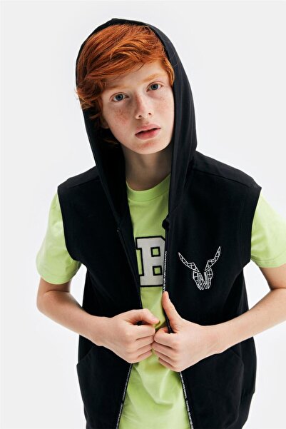 Nebbati Boy Black Tracksuit Top