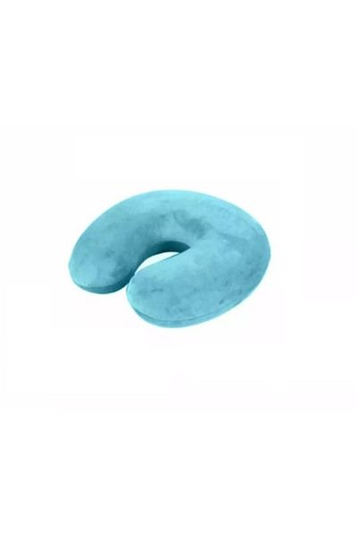 dalip Travel Pillow, Memory Foam, Velvet Cover, Blue, 28.5x28x8.5cm